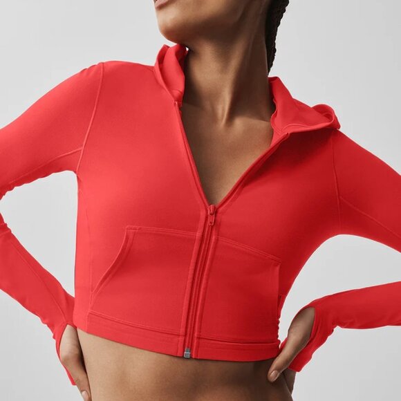 ALO Yoga Tops - NEW Alo Yoga Alosoft Sincere Fitted Jacket in Bright Red